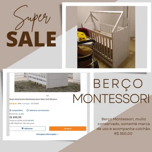 Berço 3 em 1 Montessoriano