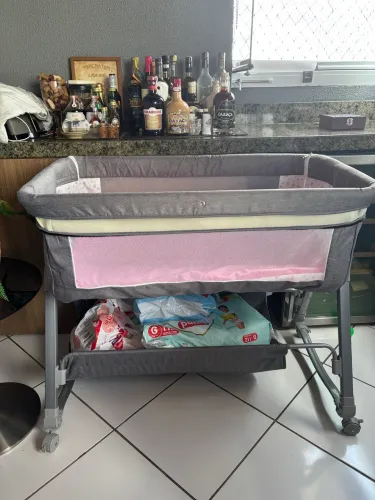 Berço Moisés Co-bed Cinza Com Mosquiteiro KaBaby