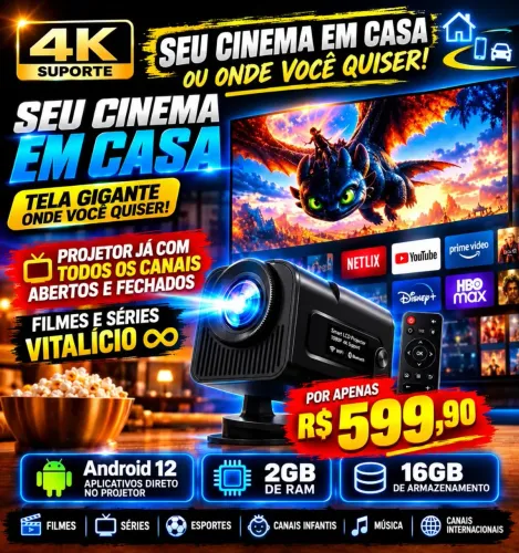 Projetor já com canais inclusos!