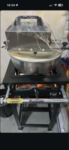 Panela mexedora e fogão de alta pressão 