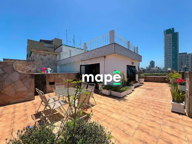 Cobertura à Venda no Canal 6 com Piscina Privativa e Vista Livre - Ponta da Praia - Santos