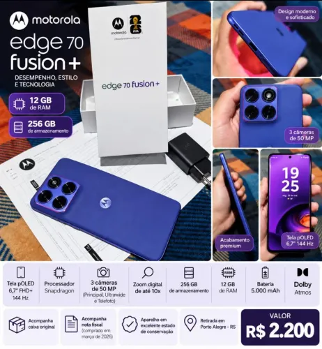 Moto Edge 70 fusion plus novo