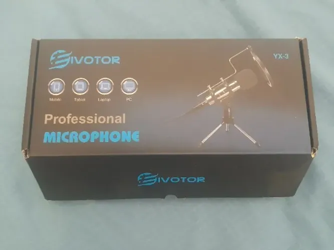 Microfone Eivotor YX-3 condensador de mesa com conector P2 (3.5mm).