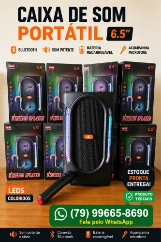 Caixa Som Kts-1329 com Microfone - Dupla 65 Pol Bluetooth Microfone Karaok