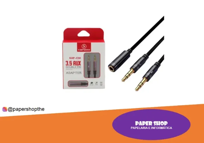 Adaptador de Headset P3 Fêmea x P2 Macho