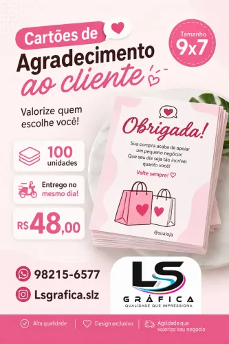 Cartão de Agradecimento Boas Vindas
