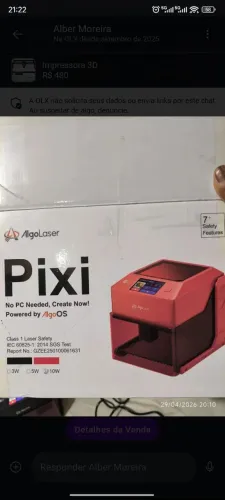 GRAVADORA A LASER PIXI 10W ALGO-LASER NOVA 