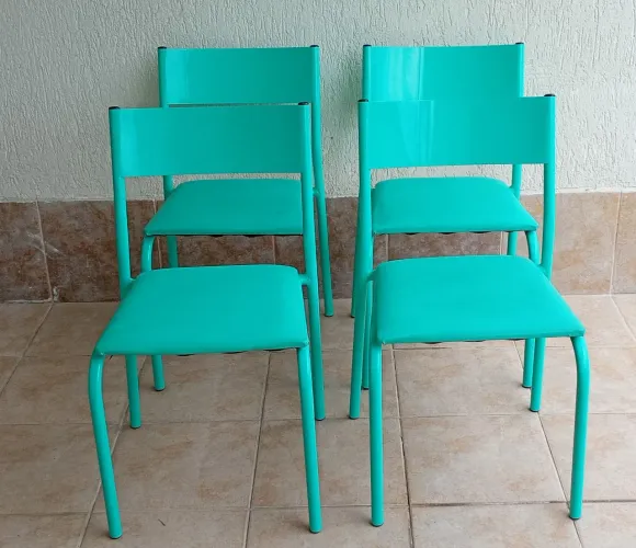 Conjunto de 4 Cadeiras Azul Thifany