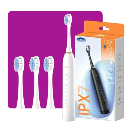 Escova de dentes Elétrica Recarregável Usb 6 Velocidades + Refil