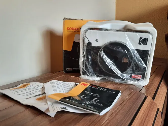 Kodak mini shot 3 instantânea e impressora + caixa com 30 fotos