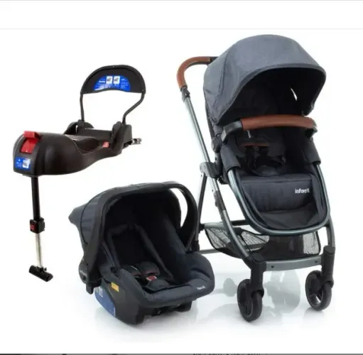 Lacrado! Carrinho de bebê conforto Travel System Infanti, Epic Lite Trio, 15kg, Grey Vinta