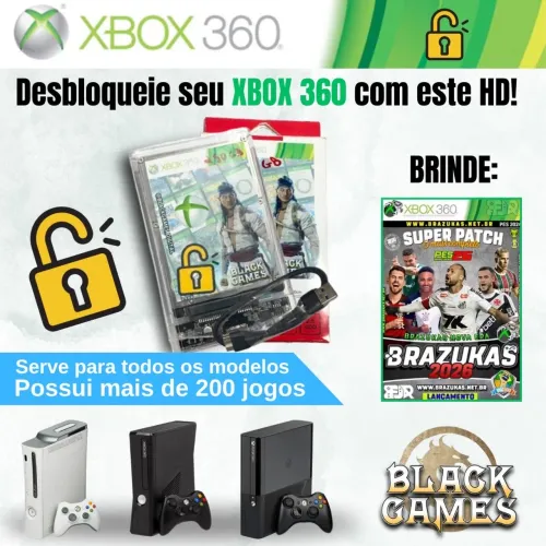 Hd com jogos para Xbox 360 bloqueado e desbloqueado - xploit