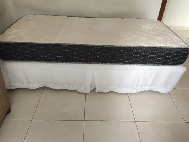 Cama box e colchão Ortobom Solteiro