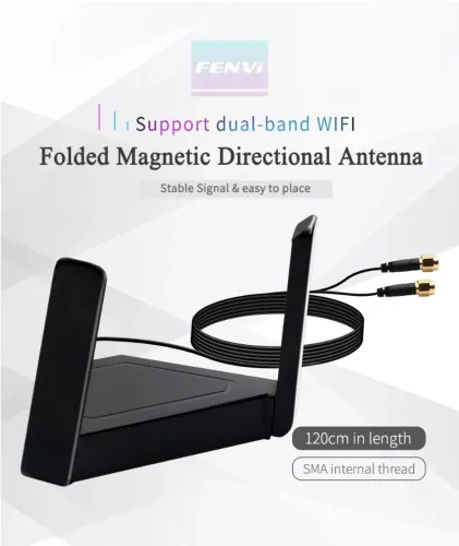 Antena Wi-Fi Fenvi Dual Band 2.4GHz / 5GHz com Base Magnética