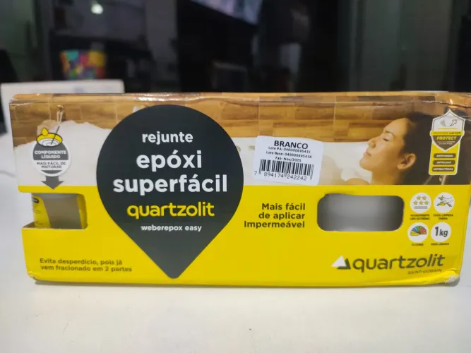 Rejunte epóxi superficial quartzolit branco vencido 2025 lacrado