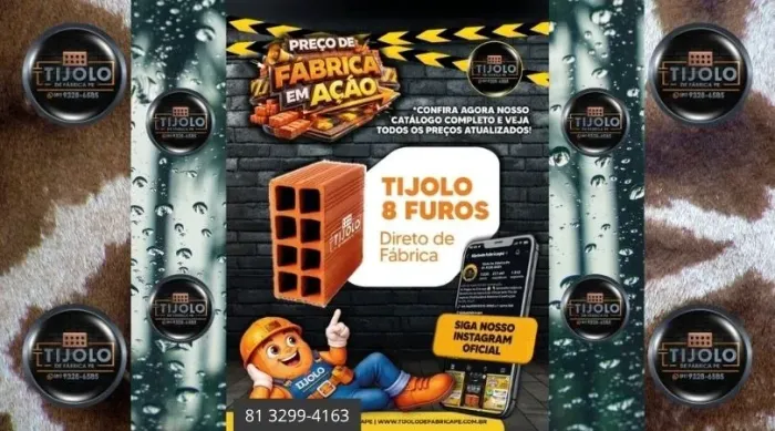 tijolo 8 furos fabricante atende toda região