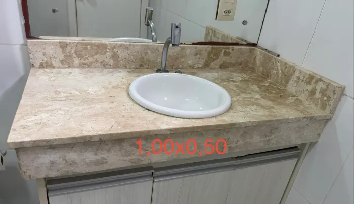 Bancada de banheiro em bege Bahia 