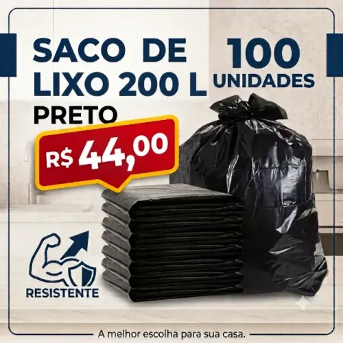 Saco de Lixo 200 litros Resistente