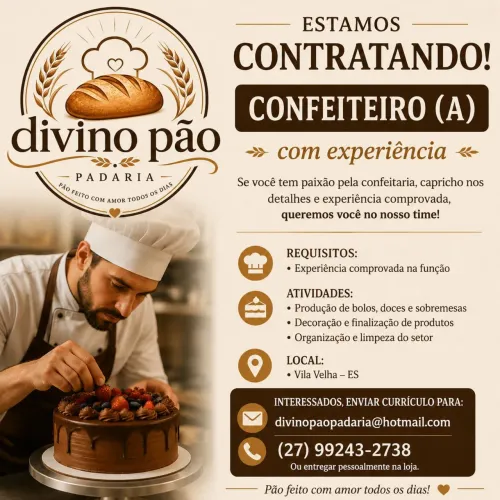 Contrata confeiteiro 