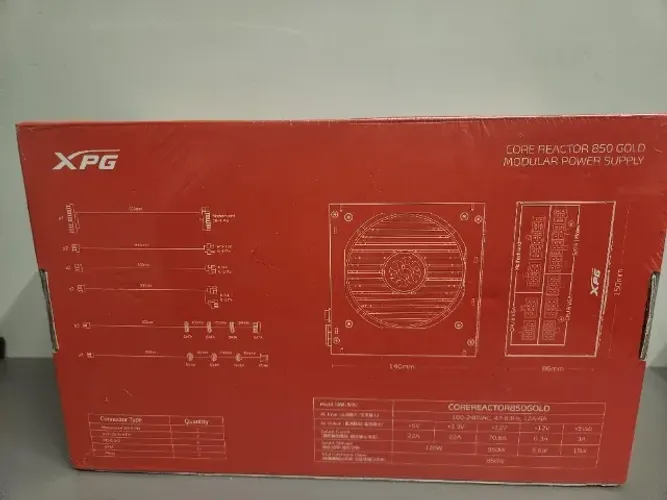 FONTE XPG CORE REACTOR 850W FULL MODULAR 80 PLUS GOLD LACRADA