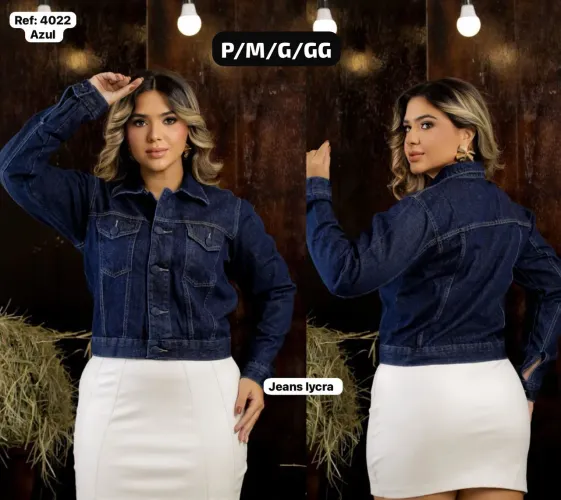 JAQUETA JEANS FEMININO TAMANHO DISPONÍVEL NA FOTO 