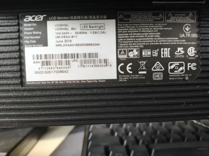 Monitor acer 19,5 polegadas