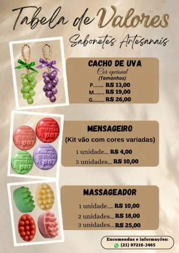 Sabonetes artesanais.