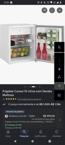 Vendo ou Troco Frigobar 76L e 93L R$649