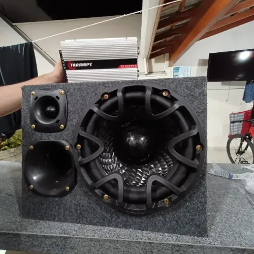 Som Automotivo Completo Subwoofer 12 500W + Módulo 1200W + Corneta e Tweeter JBL