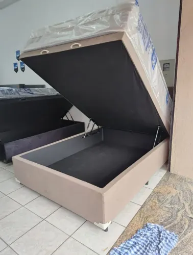 Cama Box Baú Solteiro Casal Queen King Cores Frete Grátis Pague na Entrega