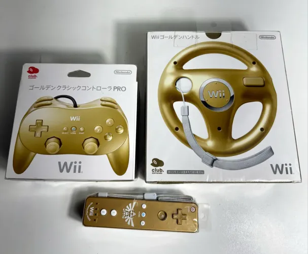 Kit Wii controle clássico pro + volante + Wii remote plus Zelda 