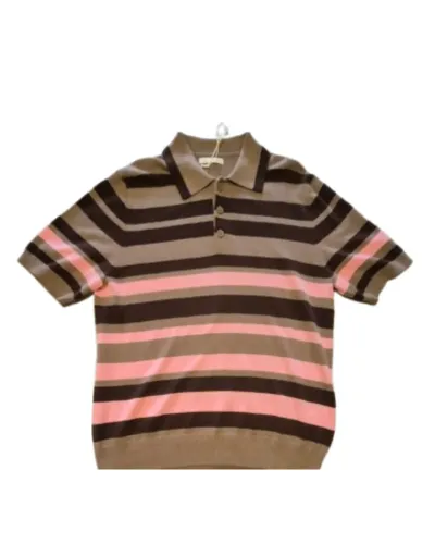 Camisa Zara Rosa e Marrom Polo 100% algodão