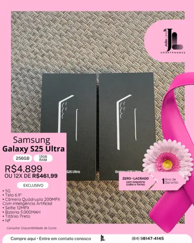 GALAXY S25 ULTRA, 5G, 256GB, 12GB RAM, LACRADO, EXCLUSIVO!