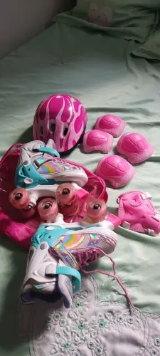 Patins infantil feminino, tam 28 ao 33