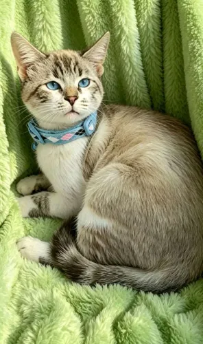 Gato mix de snowshoe com siamês tigrado com 4 meses 