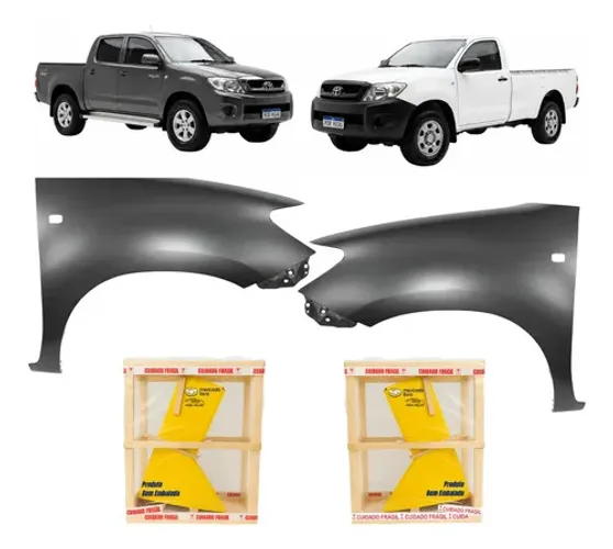 Par Paralama Hilux 2006 07 08 09 10 2011 S/furo Moldura