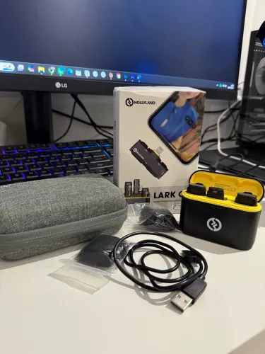 Hollyland Lark C1 Duo p/ iPhone - Seminovos e Bem Conservados (Completo)