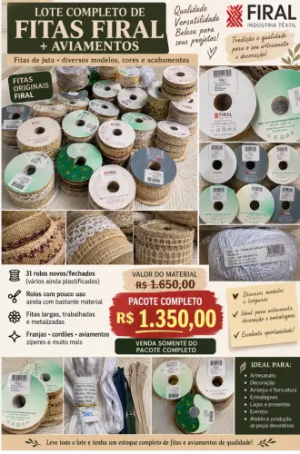 VENDO LOTE COMPLETO DE FITAS FIRAL + AVIAMENTOS - MATERIAL NOVO