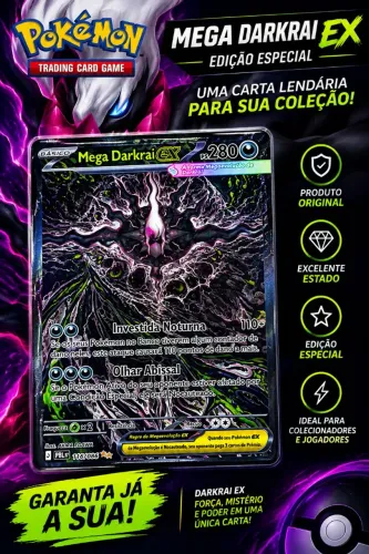 Carta Pokémon Mega Darkrai ex 116/084 - Rara Ilustração Especial