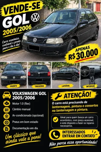 Volkswagen Gol Geração III Plus 1.0 MI 16V Gasolina Mec. 4P 2005