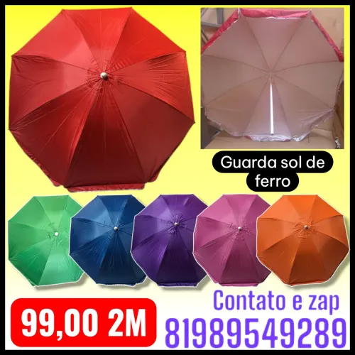 GUARDA SOL DE FERRO 2M CORES VARIADAS