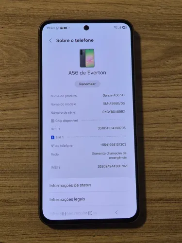 Vendo celular galaxy A56 pouco uso