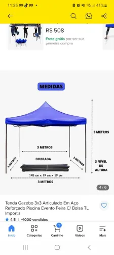 Tenda gazebo 3x3