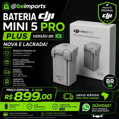 Baterias Dji Mini 5Pro/4 Pro ( PADRÃO/PLUS) BR/  Pronta Entrega Em até 18X