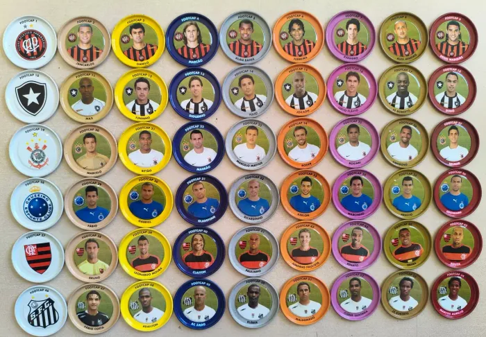 Coleção completa footcaps tazos
