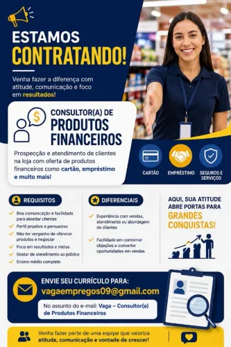 Vaga disponível para atendimento ao cliente 