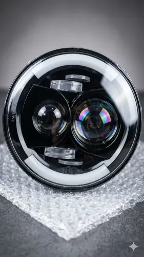 Farol Led 7 Polegadas Angel Eyes Drl Dual Br/am Universal (Usado)Farol Led 7 Polegadas Ang