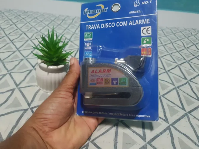 Cadeado com alarme para moto, trava disco