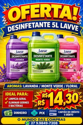 DESINFETANTE AROMAS 5L LAVVE
