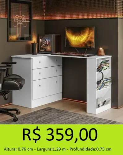 Escrivaninha giratoria duas formas de montagem novidade - retire hoje mesmo